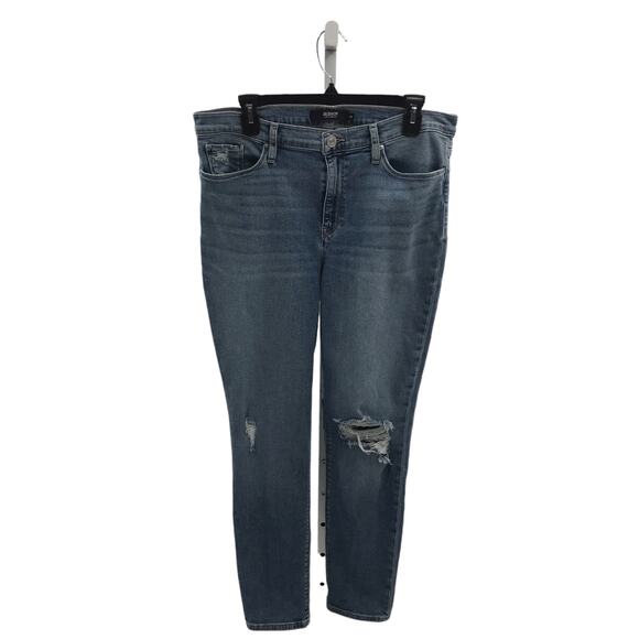 Hudson Nico Distressed Knee Blue Super Skinny Jeans - Picture 4 of 11